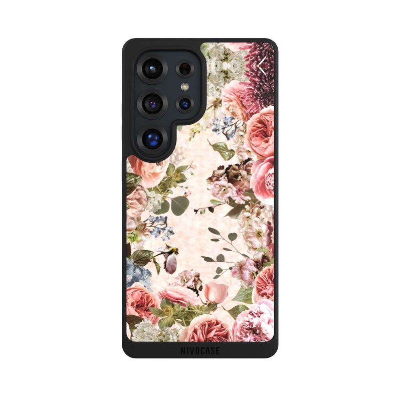 Galaxy S25 Ultra NIVOpure Cadre floral pivoines pastel
