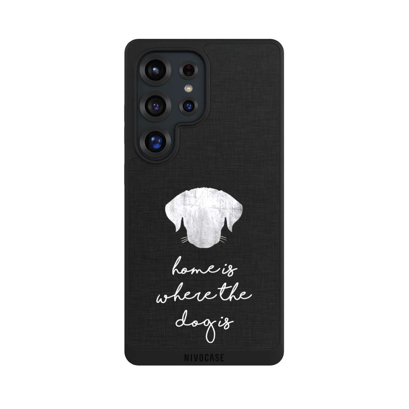Galaxy S25 Ultra NIVOpure Home Is Where The Dog Is - White on Black