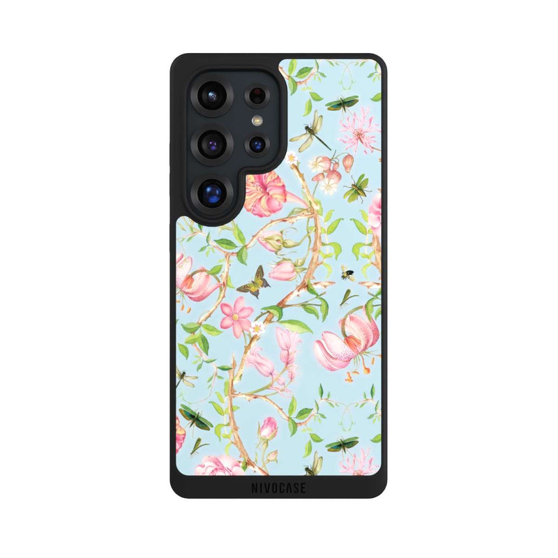Galaxy S25 Ultra NIVOpure Vintage botanische Blumen in blau