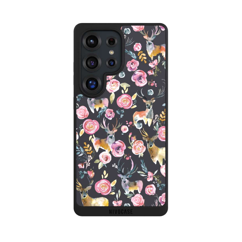 Galaxy S25 Ultra NIVOpure Cerfs et fleurs Anthracite