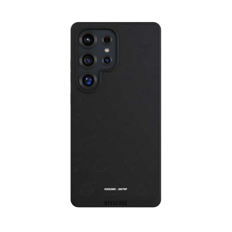 Galaxy S25 Ultra NIVOpure Konoha Pattern Noir sur Fond Transparent