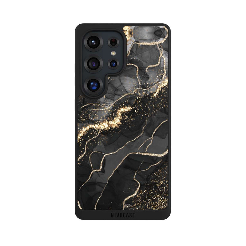 Galaxy S25 Ultra NIVOpure Look Spirales de Marbre Sombre & Or