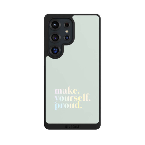Samsung Galaxy S25 Ultra NIVOpure Make Yourself Proud Zitat-Minze und Farbverlauf