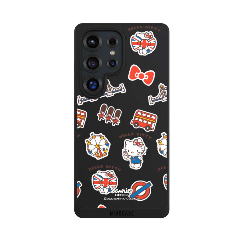 Galaxy S25 Ultra NIVOpure Hello Kitty Badges de Londres transparents