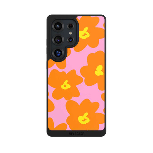Samsung Galaxy S25 Ultra NIVOpure Retro floral pattern pink and orange