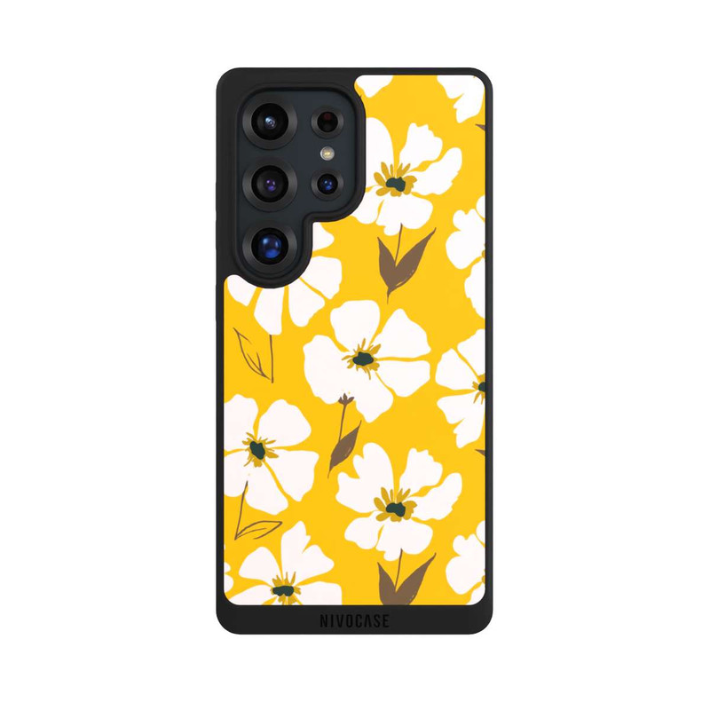 Galaxy S25 Ultra NIVOpure Blumenwiese auf Gelb Ocker