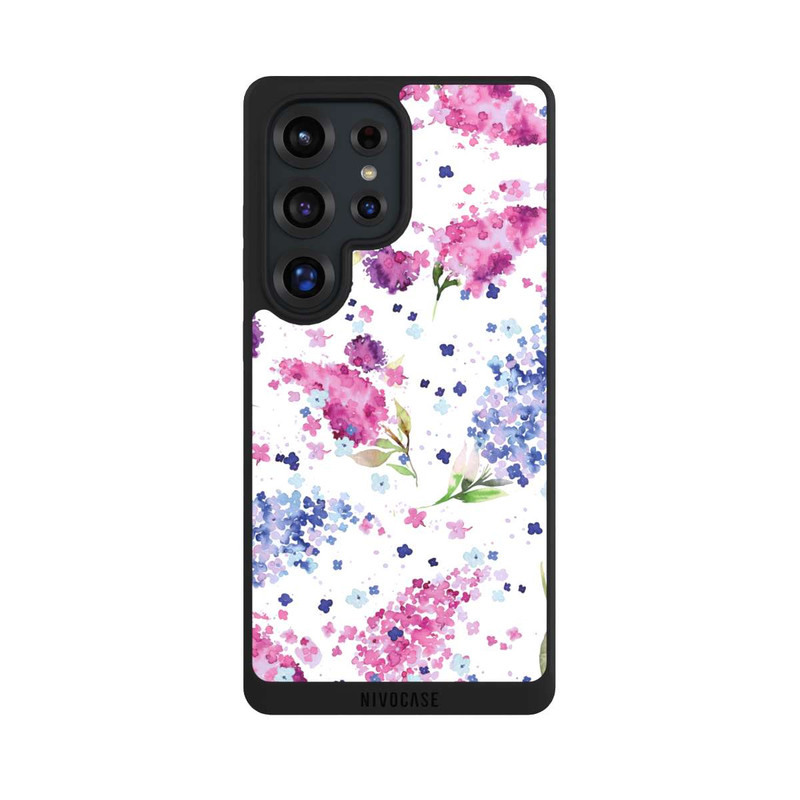 Galaxy S25 Ultra NIVOpure Hortensias Floraux Lilas Rose
