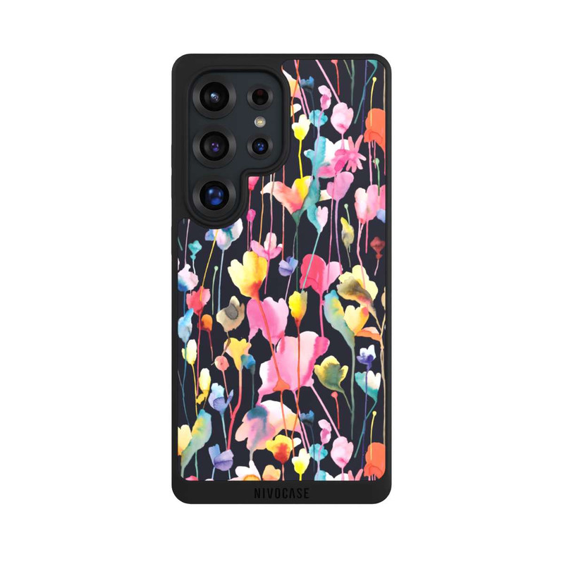 Galaxy S25 Ultra NIVOpure Fleurs sauvages Noir