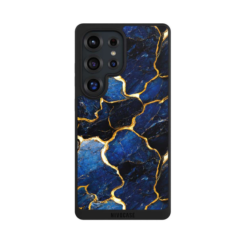 Galaxy S25 Ultra NIVOpure Couches d'impression en marbre bleu et or