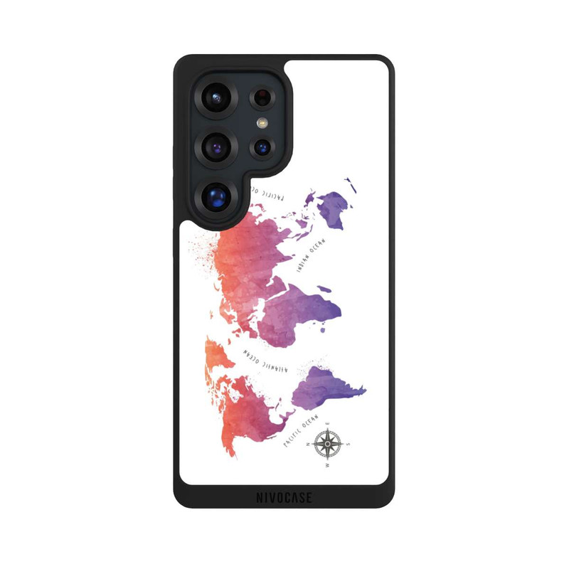 Galaxy S25 Ultra NIVOpure Worldmap (Watercolor) white