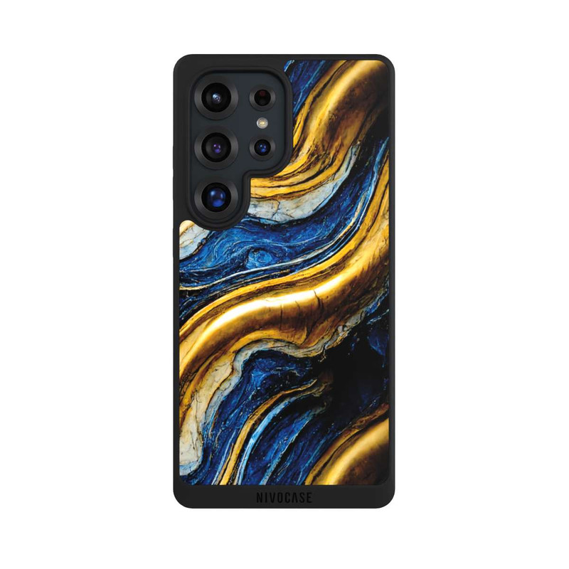Galaxy S25 Ultra NIVOpure Struktur im Royalblau- und Gold-Look