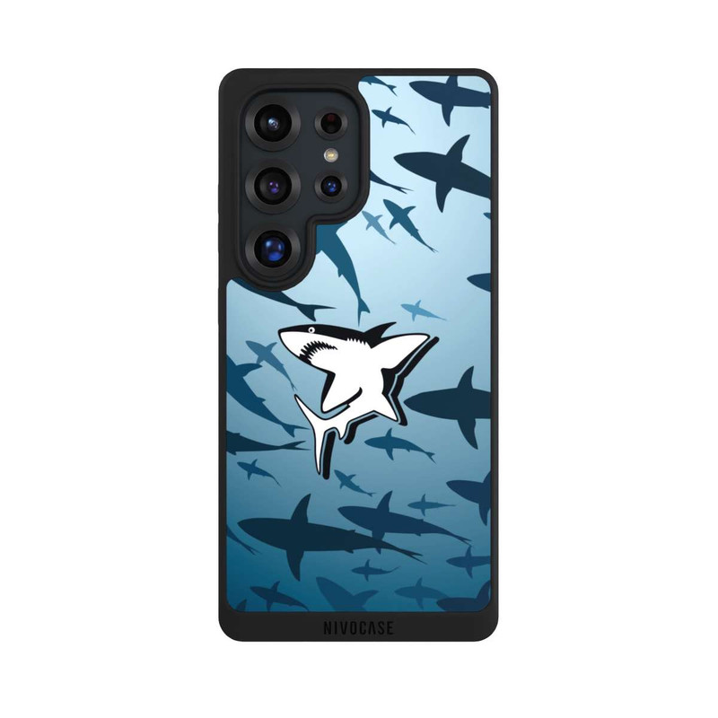 Galaxy S25 Ultra NIVOpure Haie Muster Blau