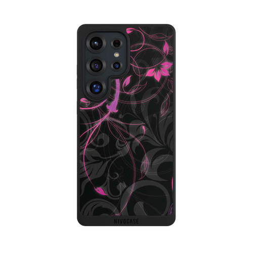 Samsung Galaxy S25 Ultra NIVOpure Black and Pink Autumn Flowers 