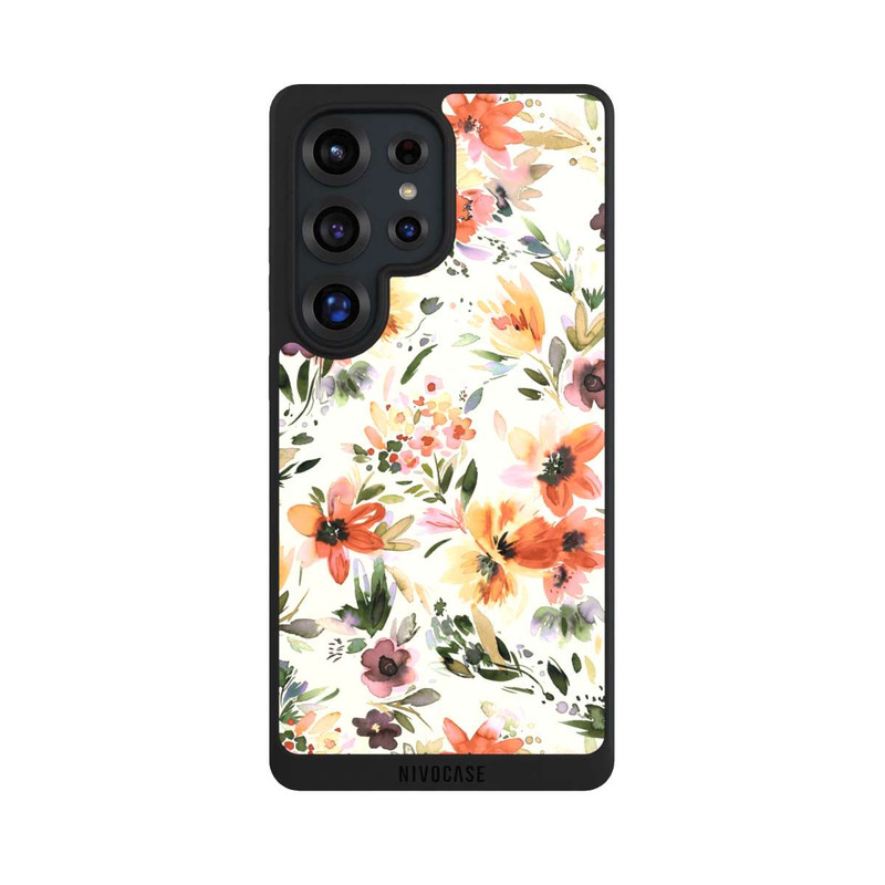 Galaxy S25 Ultra NIVOpure Fleurs artistiques d'été Ivoire