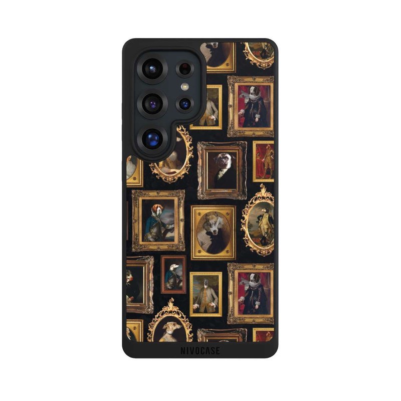 Galaxy S25 Ultra NIVOpure Bilderrahmen Muster Hunde altmodisch mit KI
