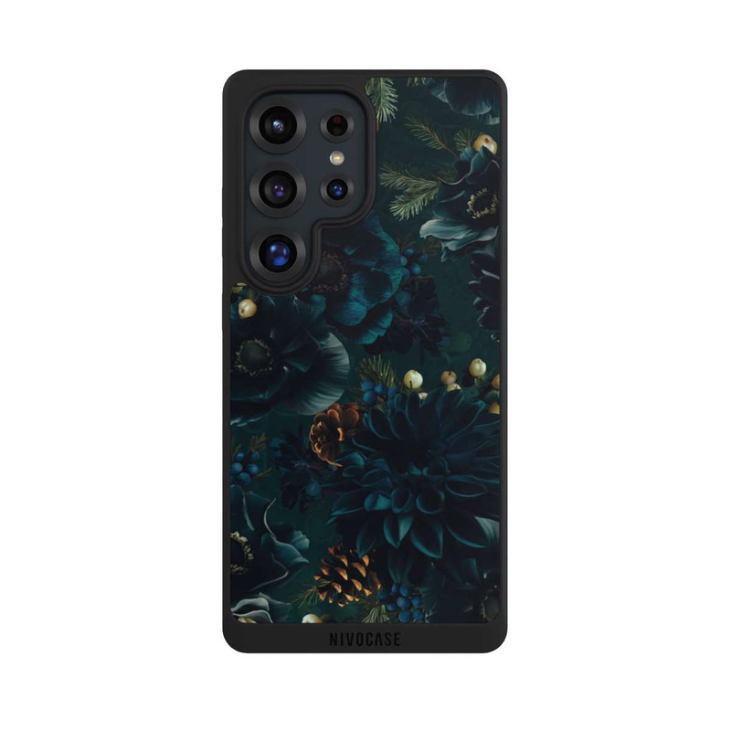 Galaxy S25 Ultra NIVOpure Motif de fleurs vert et bleu