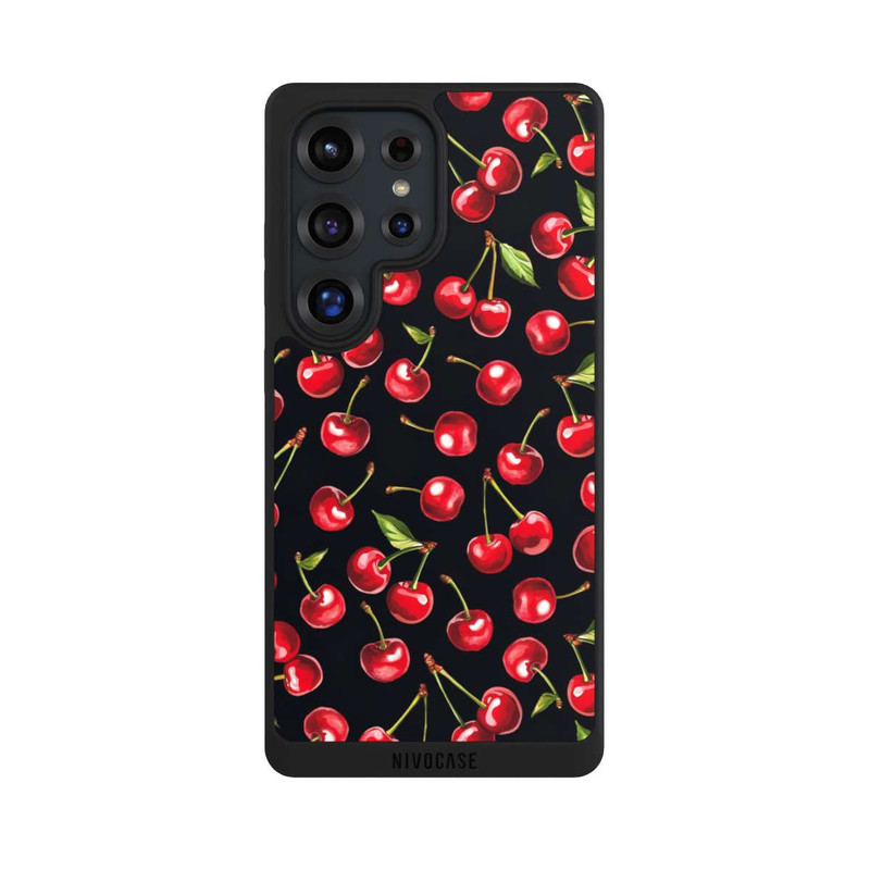 Galaxy S25 Ultra NIVOpure Motif de baies noir avec IA