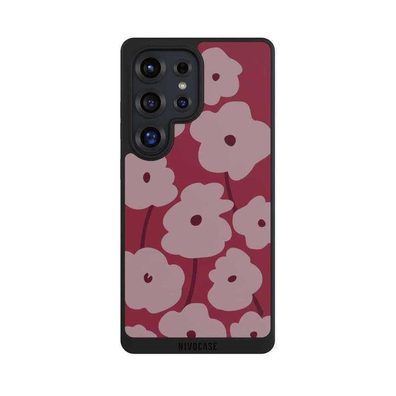 Galaxy S25 Ultra NIVOpure Minimalistische Blumen Bordeaux