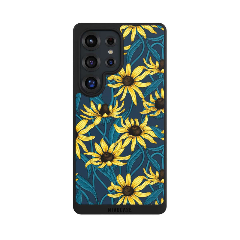 Galaxy S25 Ultra NIVOpure Sunflowers Pattern Dark Illustration