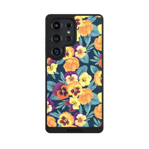 Samsung Galaxy S25 Ultra NIVOpure Pansies on Navy