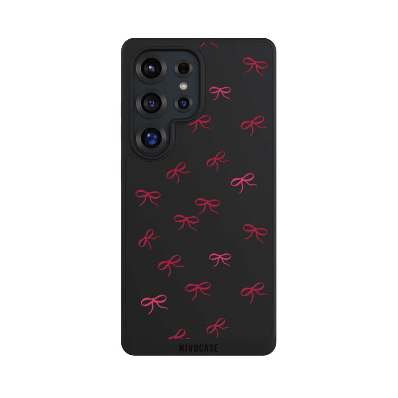 Galaxy S25 Ultra NIVOpure Bows Red Pattern Transparent