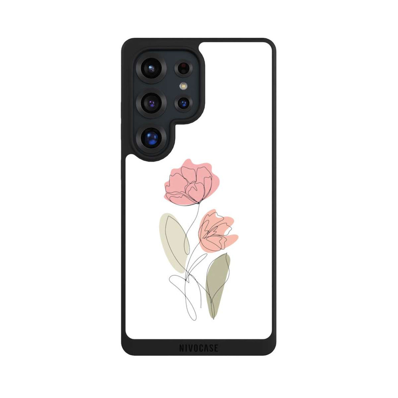 Galaxy S25 Ultra NIVOpure Flower Line Art Red