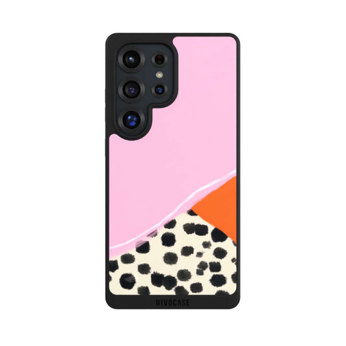 Samsung Galaxy S25 Ultra NIVOpure Pink and Orange Modern Art with Dots