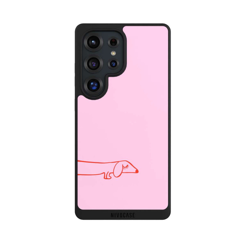 Galaxy S25 Ultra NIVOpure Dachshund Illustration Pink