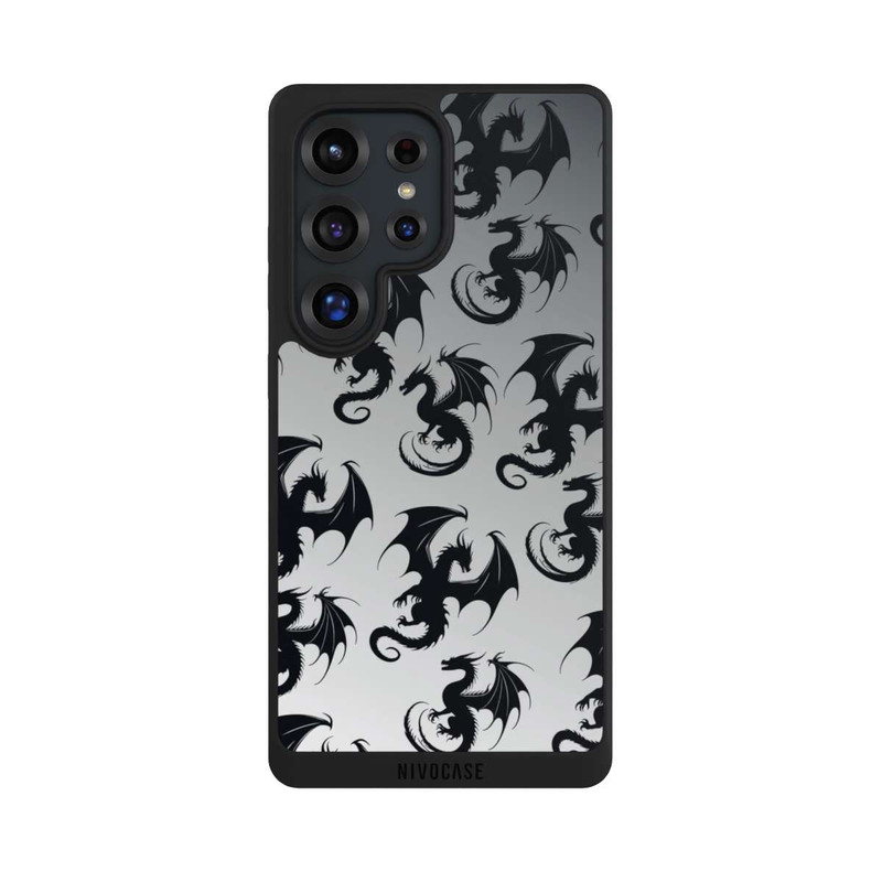 Galaxy S25 Ultra NIVOpure Drachen Muster Grau