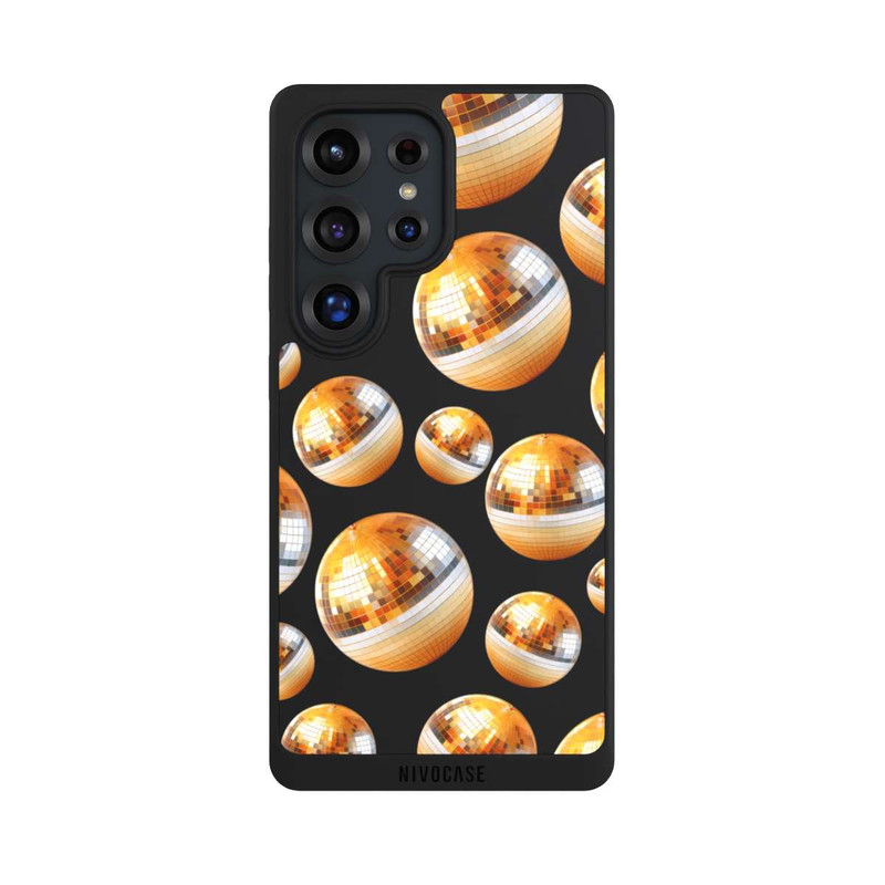 Galaxy S25 Ultra NIVOpure Disco Ball Party Gold Orange Transparent with AI