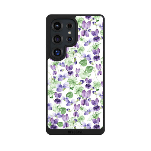 Samsung Galaxy S25 Ultra NIVOpure Purple Wildflowers Pattern Watercolor