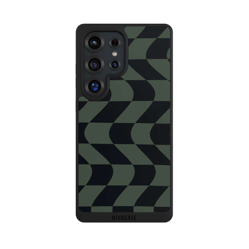 Galaxy S25 Ultra NIVOpure Checked Pattern Green Black