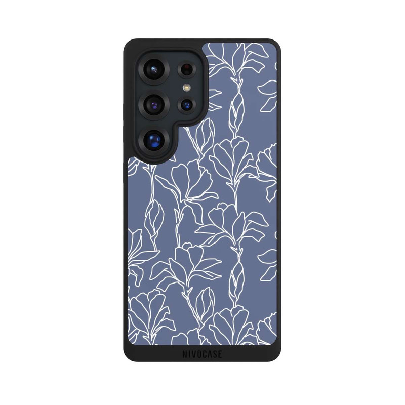 Galaxy S25 Ultra NIVOpure Flower Silhouettes on Blue