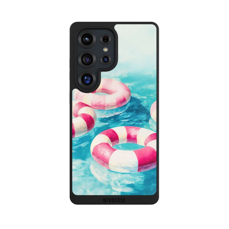 Galaxy S25 Ultra NIVOpure Striped Swim Rings in The Pool