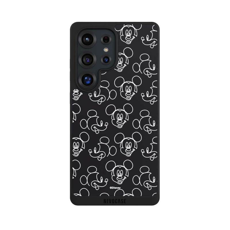 Galaxy S25 Ultra NIVOpure Disney Mickey Faces Black Line Art Pattern