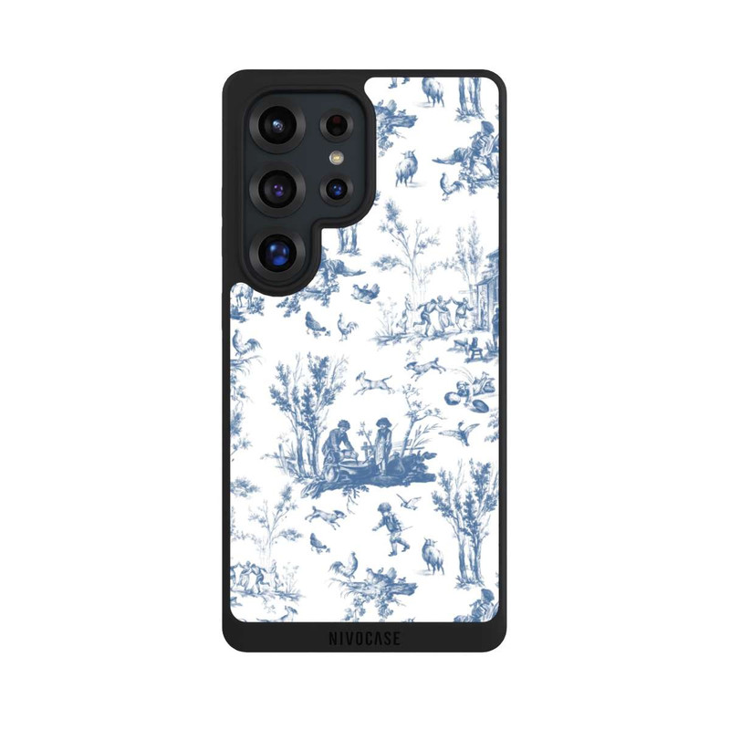 Galaxy S25 Ultra NIVOpure Blaue Landschaft Vintage Keramik Pattern