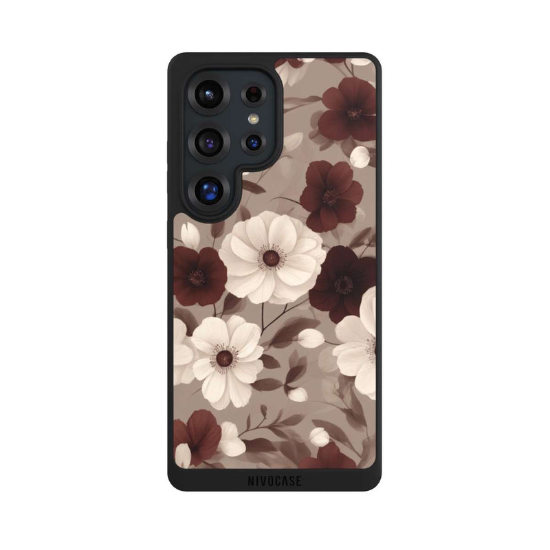 Galaxy S25 Ultra NIVOpure Negative Flower Bordeaux White with AI