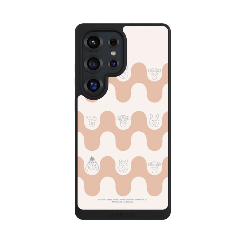 Galaxy S25 Ultra NIVOpure Winnie l'Ourson et ses Amis Motif Vagues Bohèmes