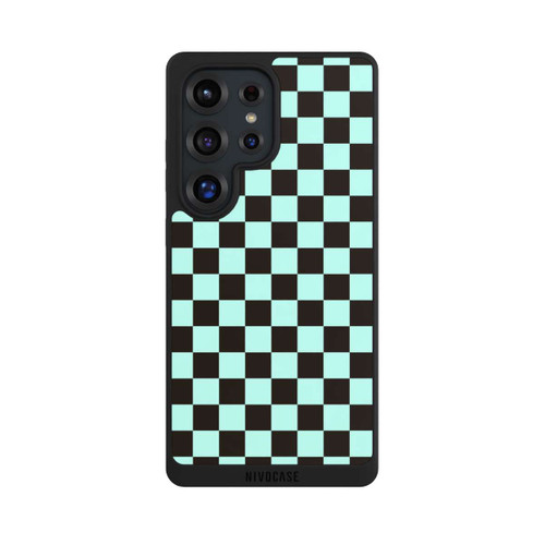 Samsung Galaxy S25 Ultra NIVOpure Checked Pattern Blue Brown