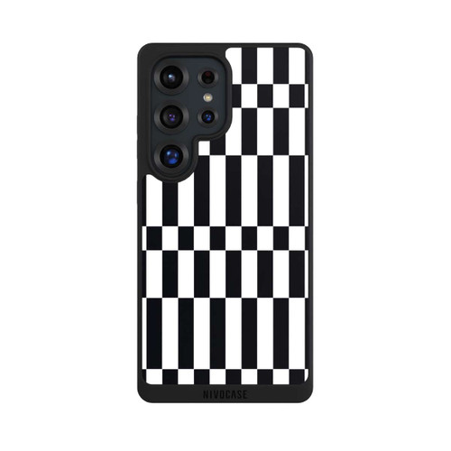 Samsung Galaxy S25 Ultra NIVOpure Checked Abstract Bold Black and White Color Block