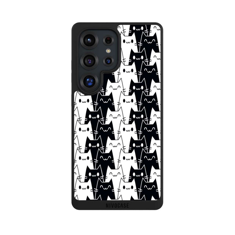 Galaxy S25 Ultra NIVOpure Papier Peint Chat Noir Blanc