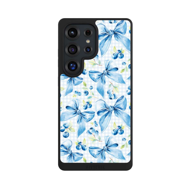 Galaxy S25 Ultra NIVOpure Blaue Schleifen und Blaubeeren mit KI