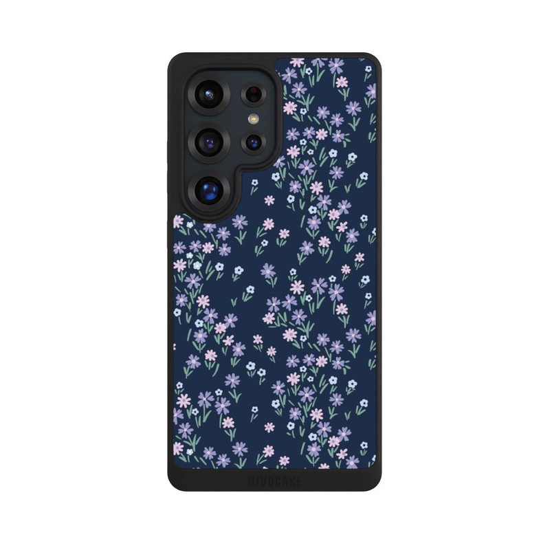 Galaxy S25 Ultra NIVOpure Thème Floral Bleu Foncé