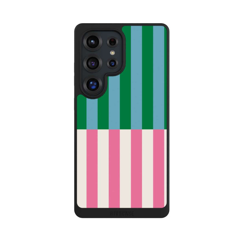 Galaxy S25 Ultra NIVOpure Motif Rayé Vert Rose