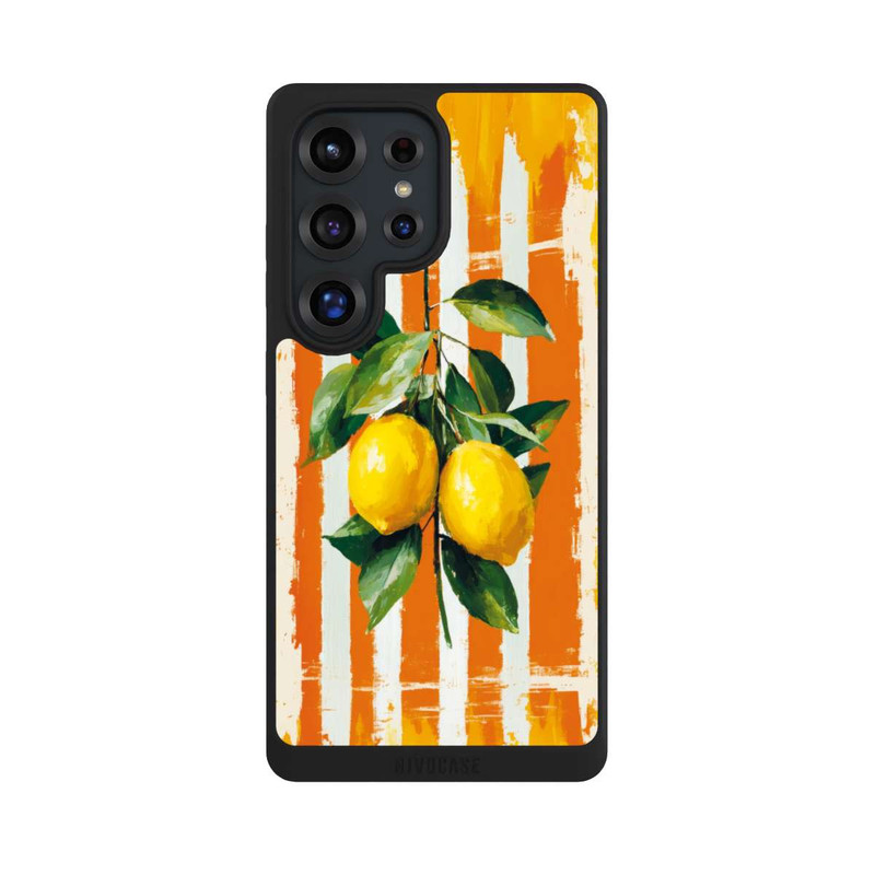 Galaxy S25 Ultra NIVOpure Summer Lemons on Stripes with AI