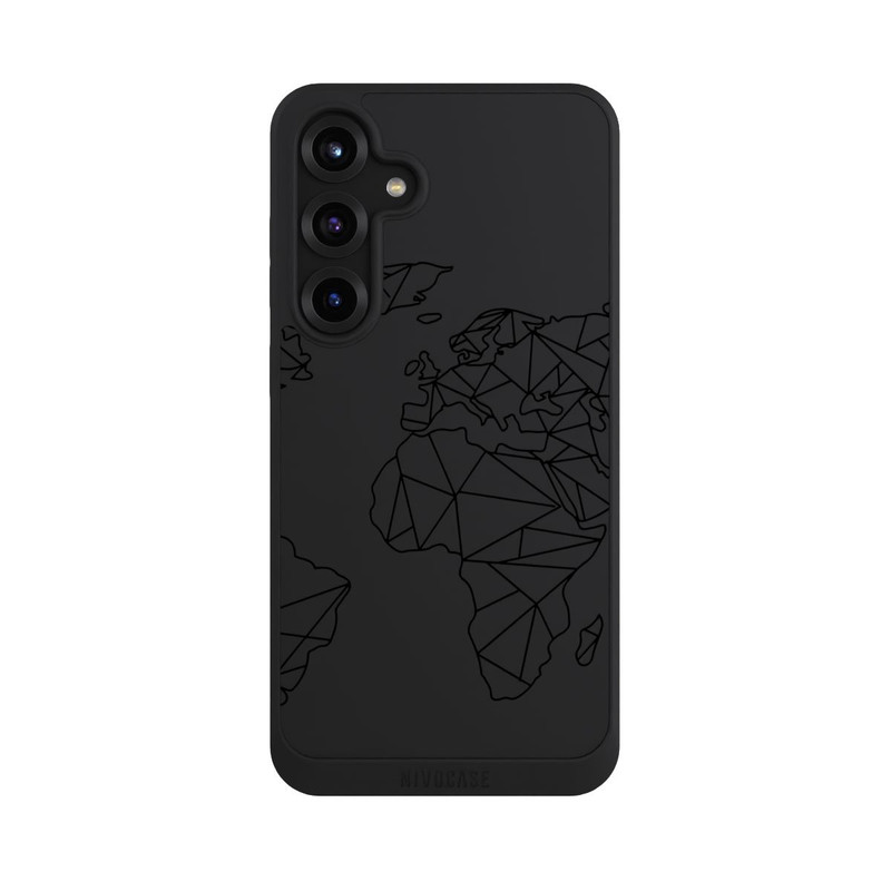 Galaxy S25 + NIVOpure Carte Polygone Noir sans Fond