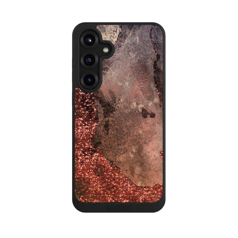 Galaxy S25 + NIVOpure  Brauner Glitzer Marmorlook