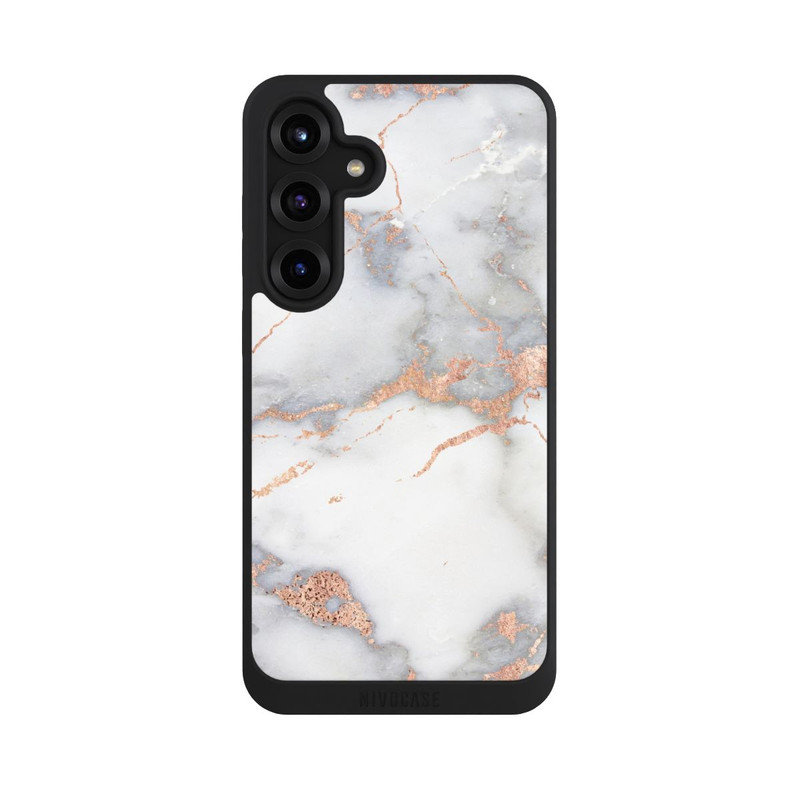 Galaxy S25 + NIVOpure White and Golden Marble Look