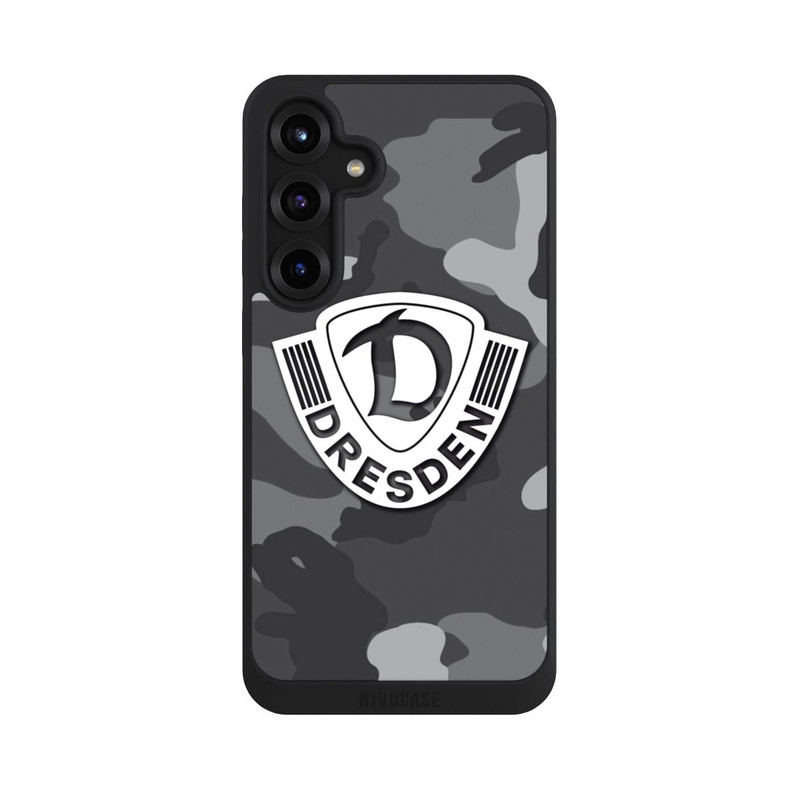 Galaxy S25 + NIVOpure Dresden Camouflage Grau - Dynamo Dresden
