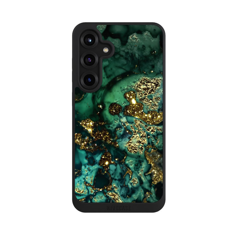 Galaxy S25 + NIVOpure Cyan Glitzer Marmorlook